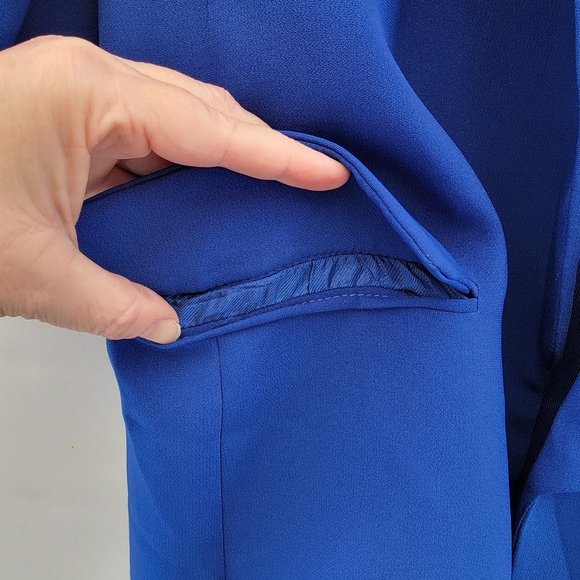 Zara Blazer Cobalt Blue Womens Size Medium Preppy Bold Open Front Workwear - Picture 11 of 16
